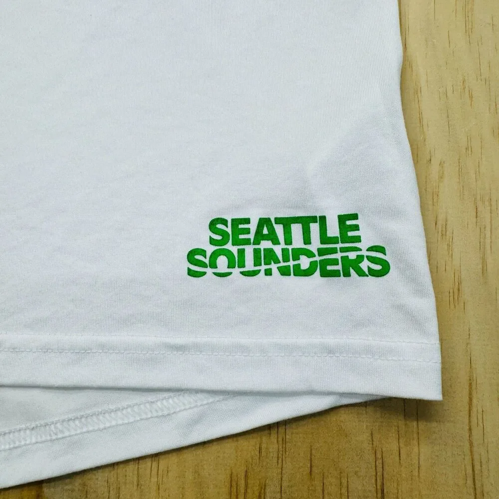 NEW Seattle Sounders FC adidas Pregame Short Sleeve Shirt White Sz XL SLIM Fit